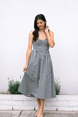 Janice Gingham Midi Dress