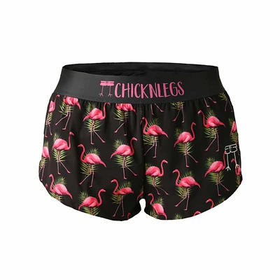 ChicknLegs Women's Flamingo Split Shorts 1.5"