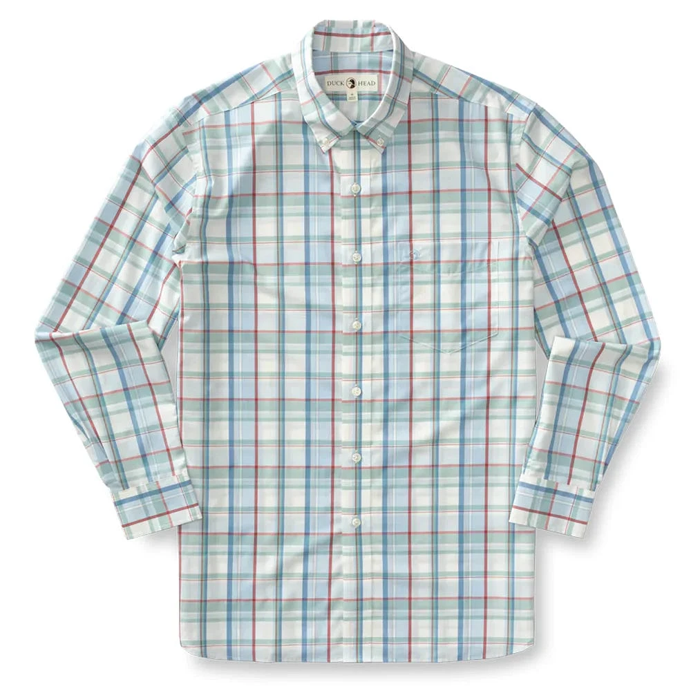 Duck Head Men's Carson Plaid Performance Poplin Sport Shirt