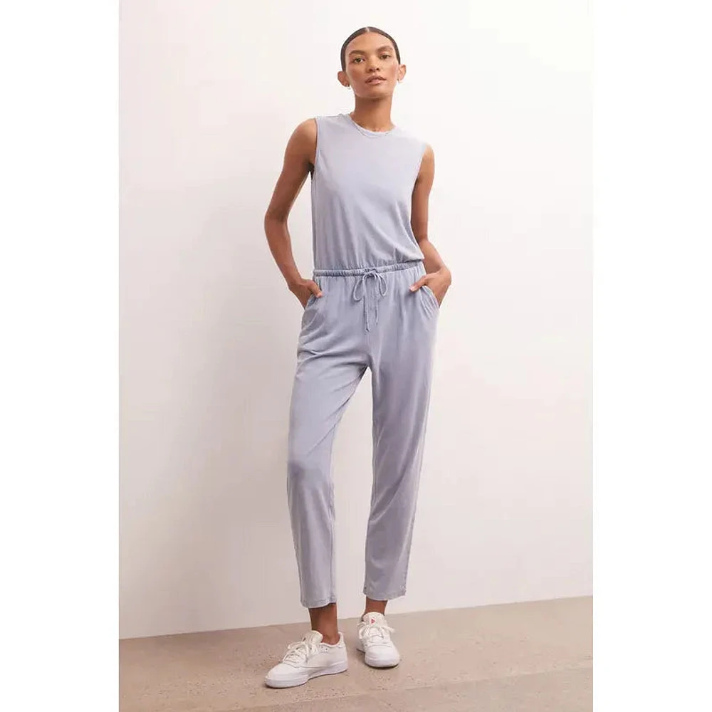 Z Supply Women's Rain Knit Denim Jumpsuit