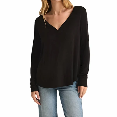 Z Supply Elton Rib Long Sleeve Tops