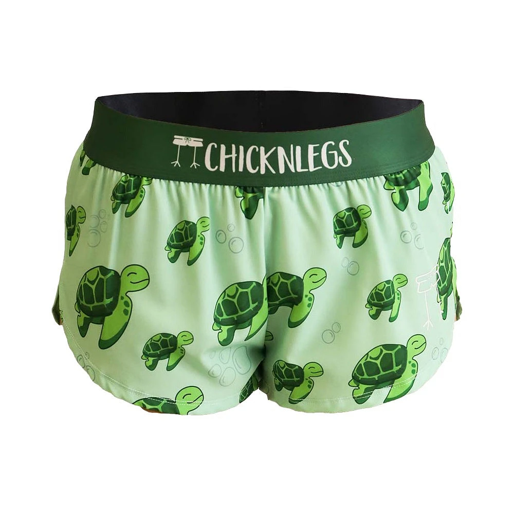 ChicknLegs Women's Sea Turtles Split Shorts 1.5"