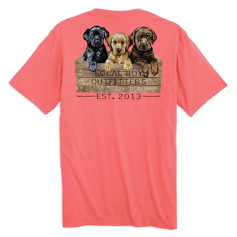 Local Boy Outfitters  Men's Three Pup Night Short Sleeve T-Shirt