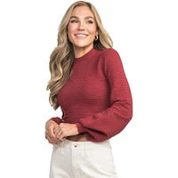 Women's Mock Neck Knit Top