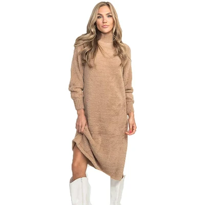 Women's Turtleneck Midi Sweater Dress