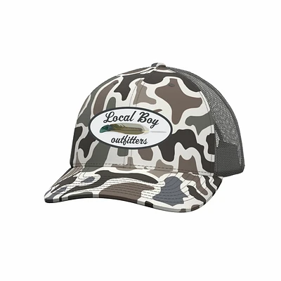 Local Boy Wood Duck Feather Patch Trucker Hat