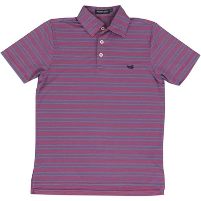 Youth Bermuda Performance Polo - Naples Stripe