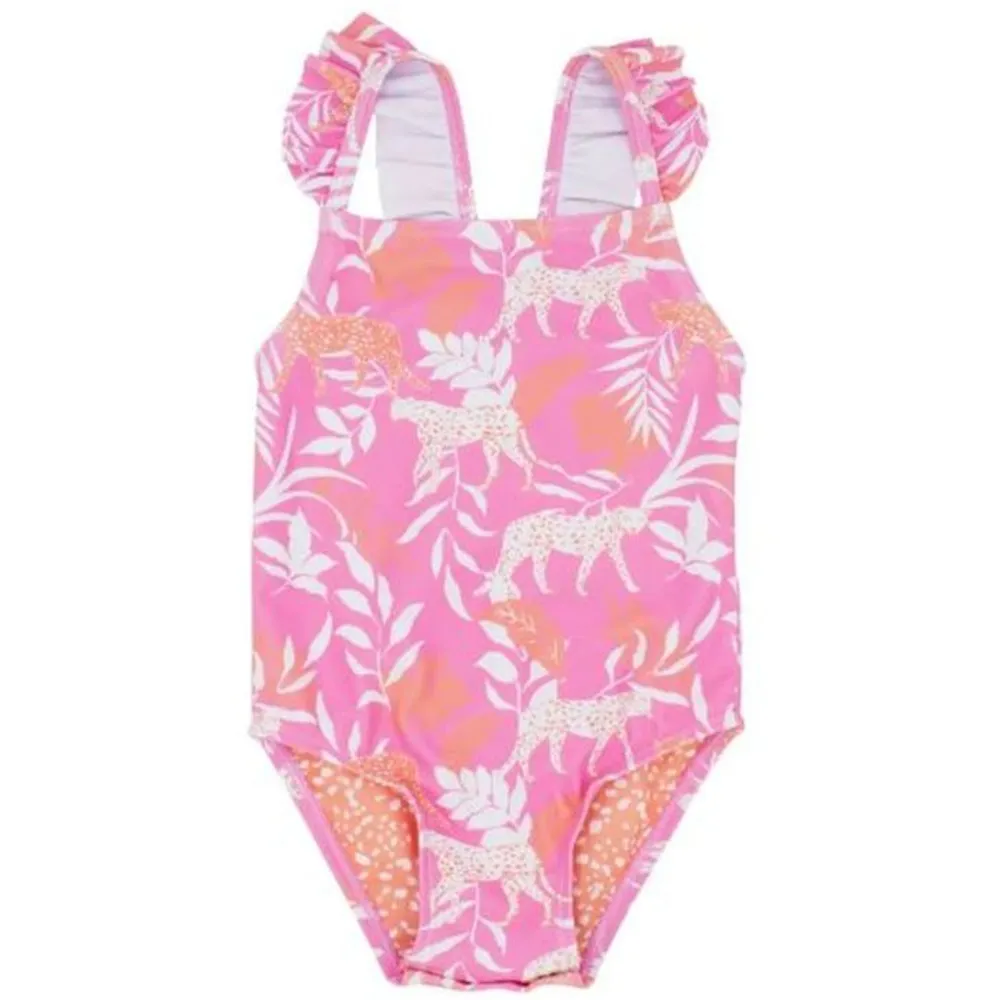 Baby Jungle Cat One-Piece Ruffle Swimsuit