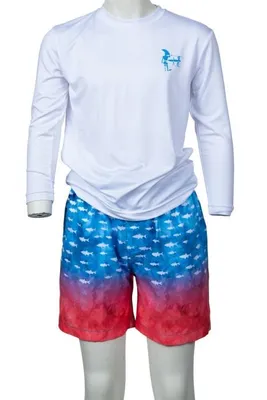 Boys Long Sleeve Sunshirt with Flag Print