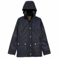 Girl's Hooded Beadnell Wax Jacket