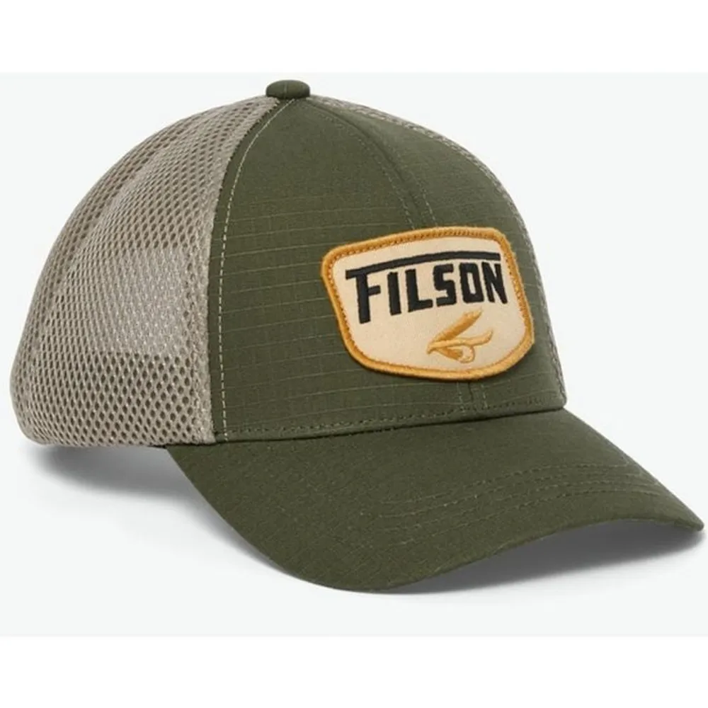 Filson Logger Mesh Cap Black, a durable cap with mesh back for breathable  comfort