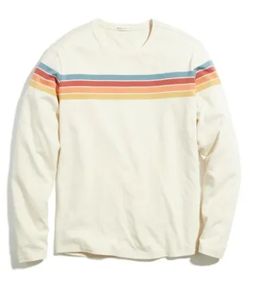 Men's Engineered Stripe Crew Tee Long Sleeve