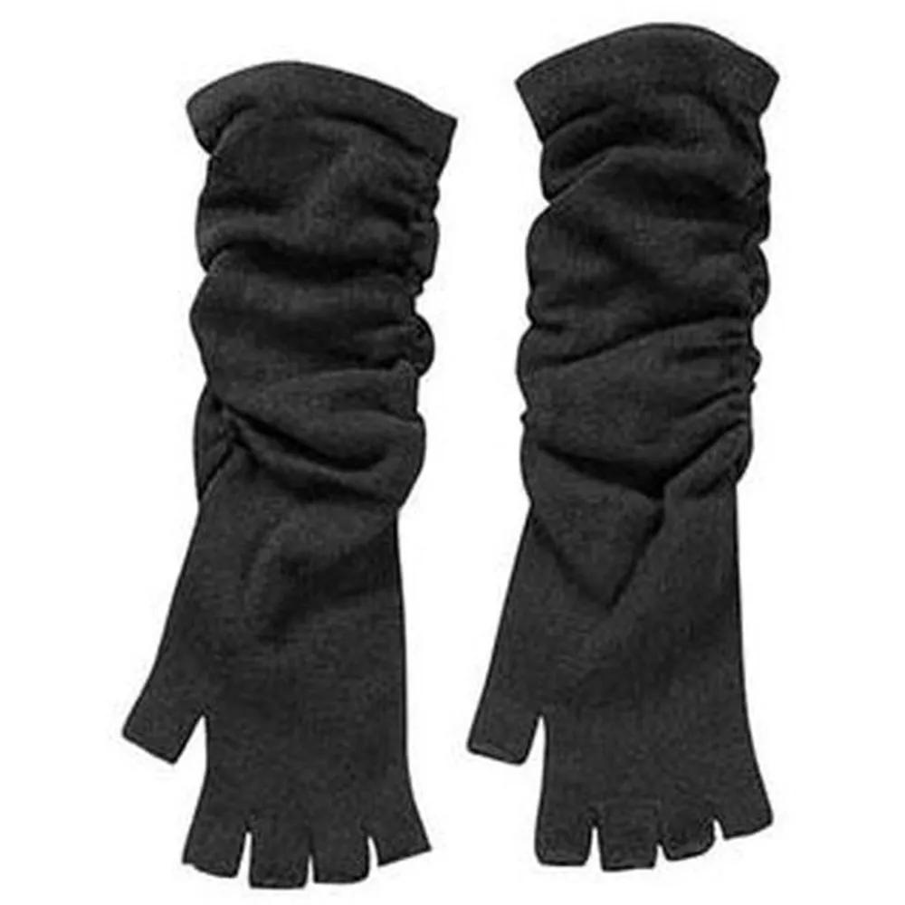 Men's Fingerless Knit Long Gloves