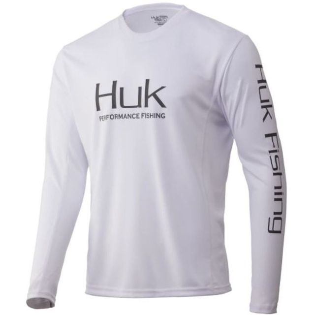 Huk Men's Icon x Long Sleeve Shirt, Medium, Titanium Blue