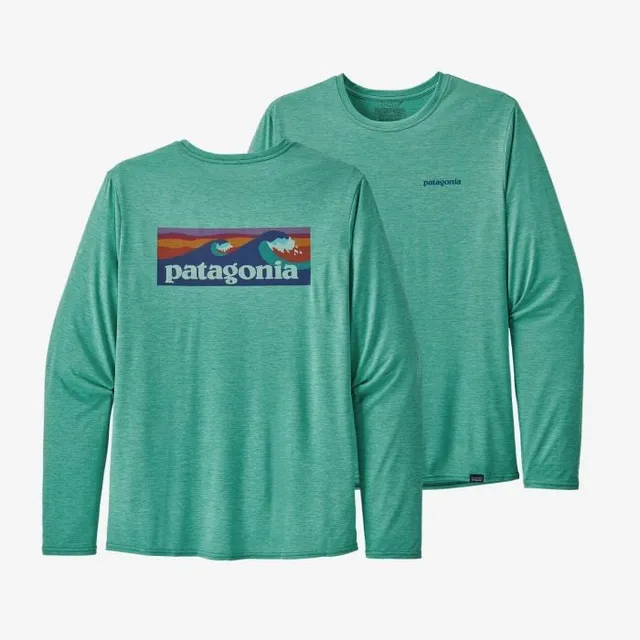 Patagonia Men's Long-Sleeved Capilene Cool Daily Fish Graphic Shirt - Fitz Roy Tarpon: Lago Blue