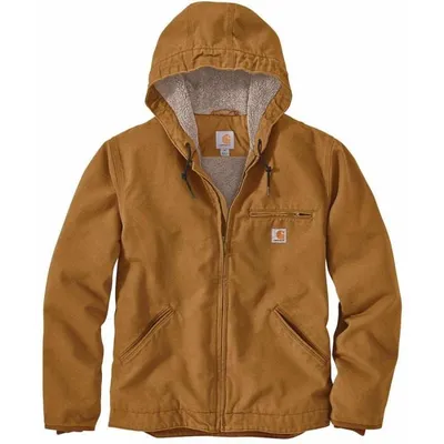 Men's Relaxed Fit Washed Duck Sherpa-Lined Jacket