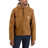 Men's Relaxed Fit Washed Duck Sherpa-Lined Jacket