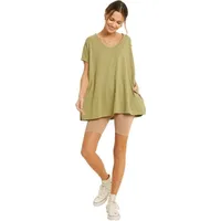 Women's Oversized Tunic Short Sleeve Top