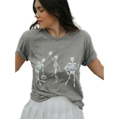 Women's Skeleton Football Ss Tee