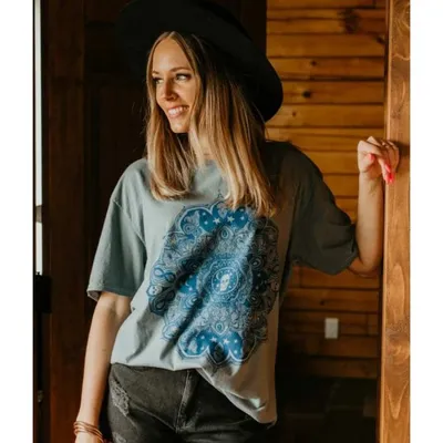 Women's Skull Bandana Oversized Tee