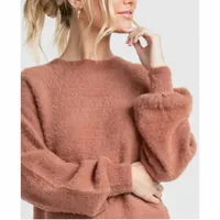 Women's Feather Knit Mockneck Sweater