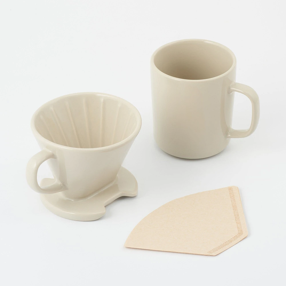 Stoneware Coffee Dripper - Grey Beige
