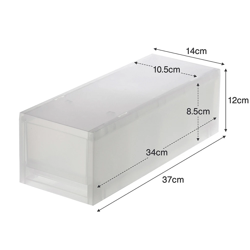 Polypropylene Storage Case Drawer Slim Shallow with Partition (W14*D37*H12 cm)