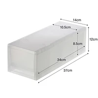 Polypropylene Storage Case Drawer Slim Shallow with Partition (W14*D37*H12 cm)