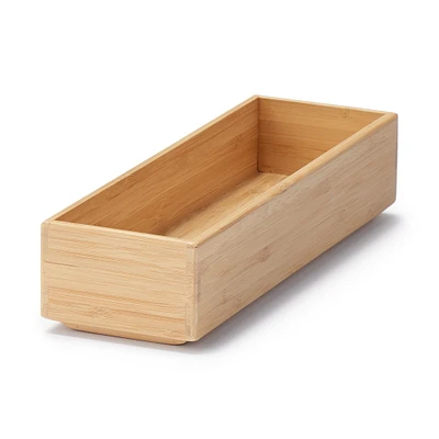 Stackable Bamboo Organiser Box - Small W8.5 x D26 x H5.5 cm
