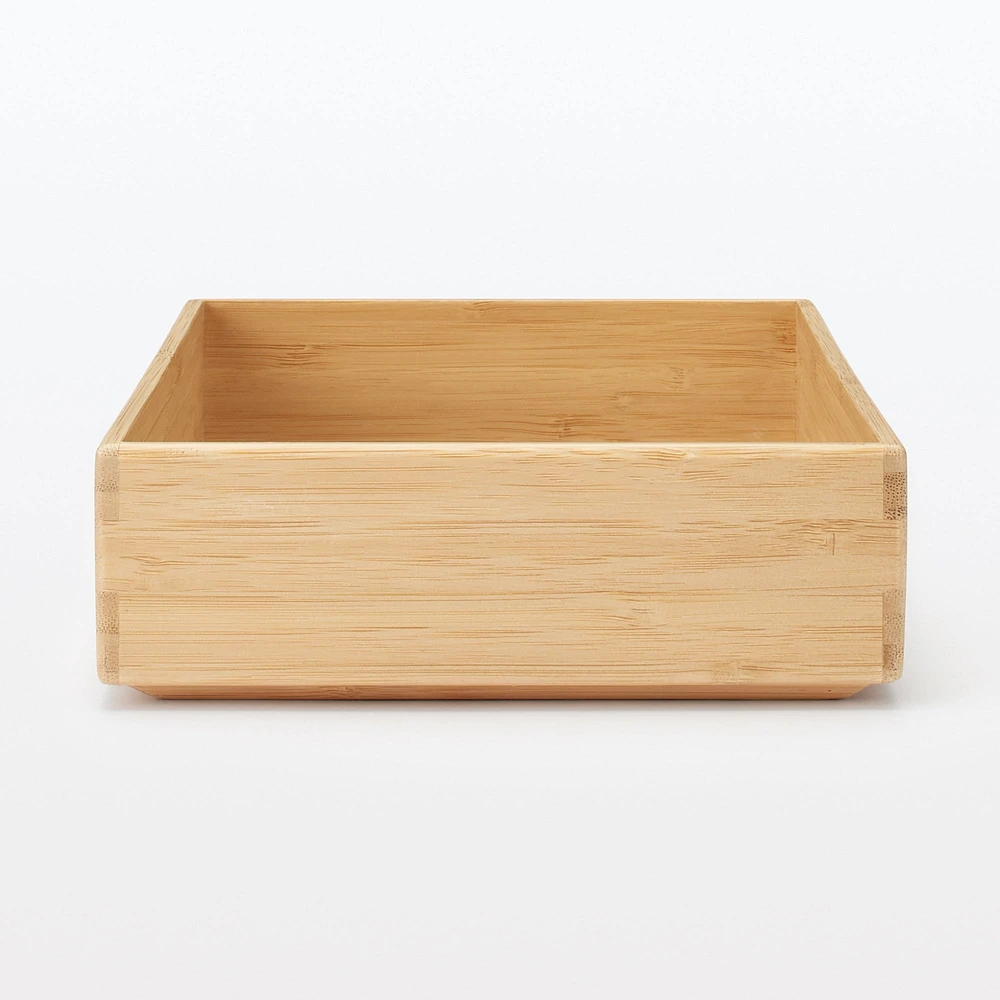Stackable Bamboo Organiser Box - Medium W17 x D26 x H5.5 cm