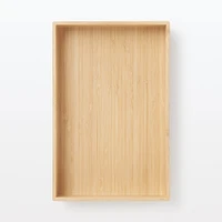 Stackable Bamboo Organiser Box - Medium W17 x D26 x H5.5 cm