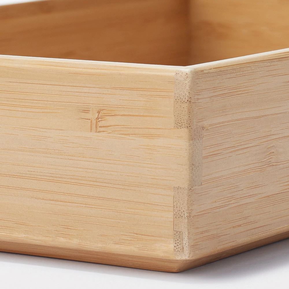 Stackable Bamboo Organiser Box - Medium W17 x D26 x H5.5 cm