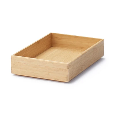 Stackable Bamboo Organiser Box - Medium W17 x D26 x H5.5 cm