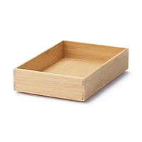 Stackable Bamboo Organiser Box - Medium W17 x D26 x H5.5 cm
