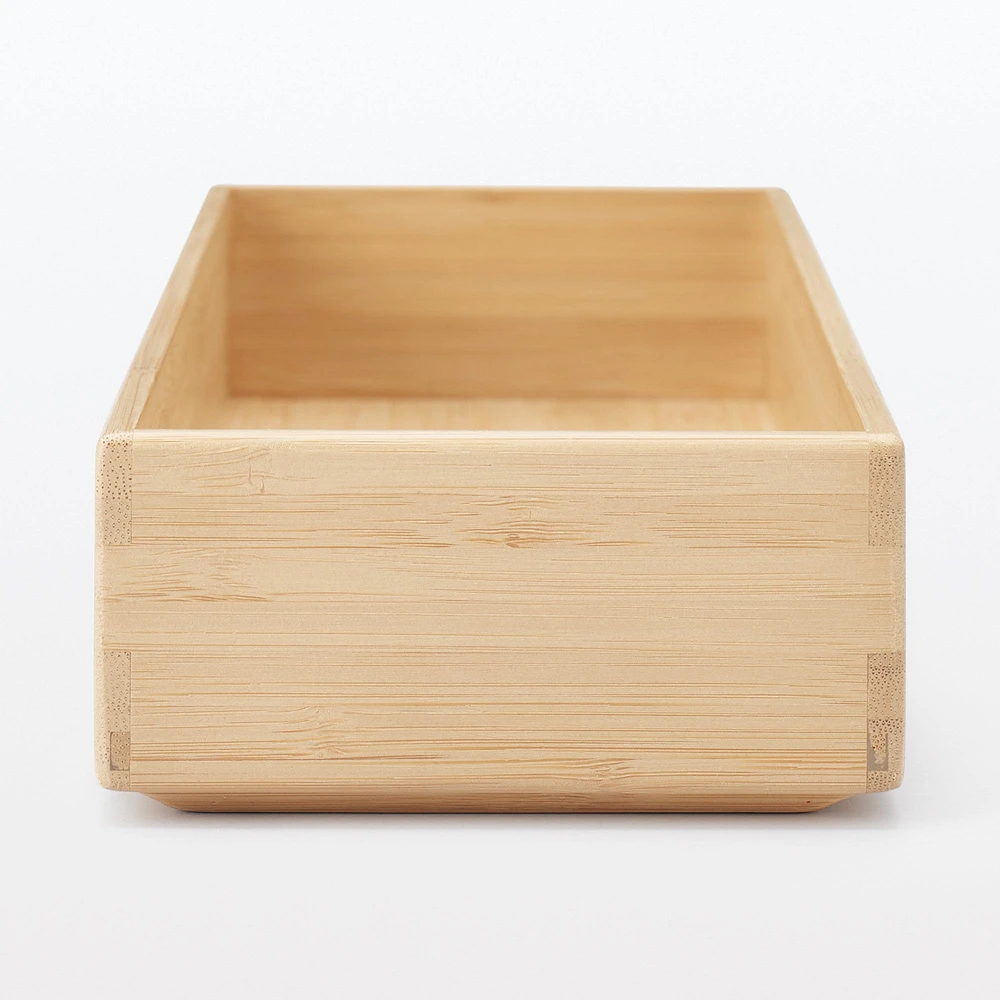 Stackable Bamboo Organiser Box - Large W11.5 x D34 x H5.5 cm