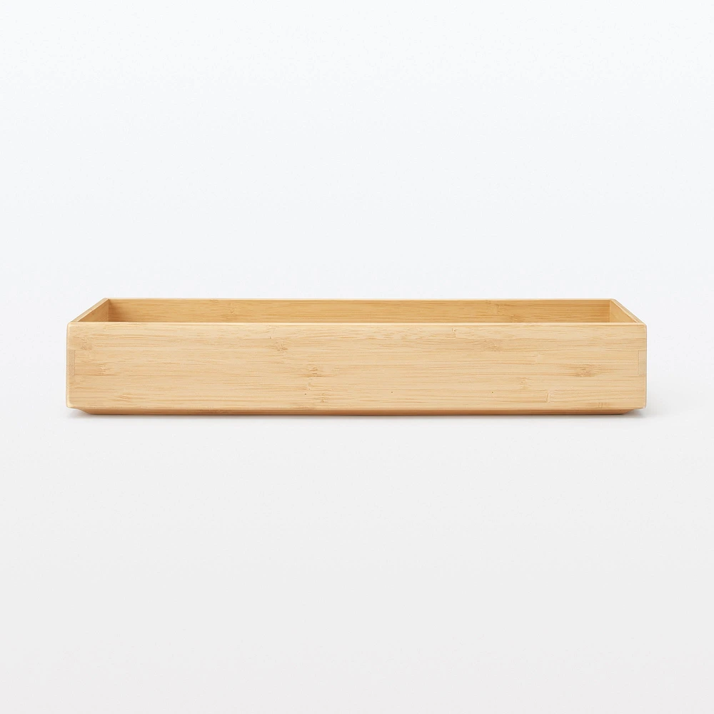 Stackable Bamboo Organiser Box - Large W11.5 x D34 x H5.5 cm
