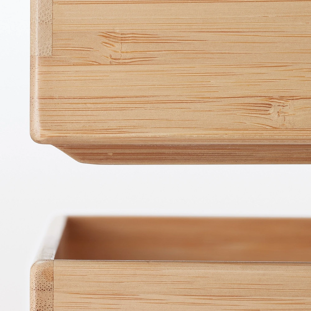 Stackable Bamboo Organiser Box - Large W11.5 x D34 x H5.5 cm