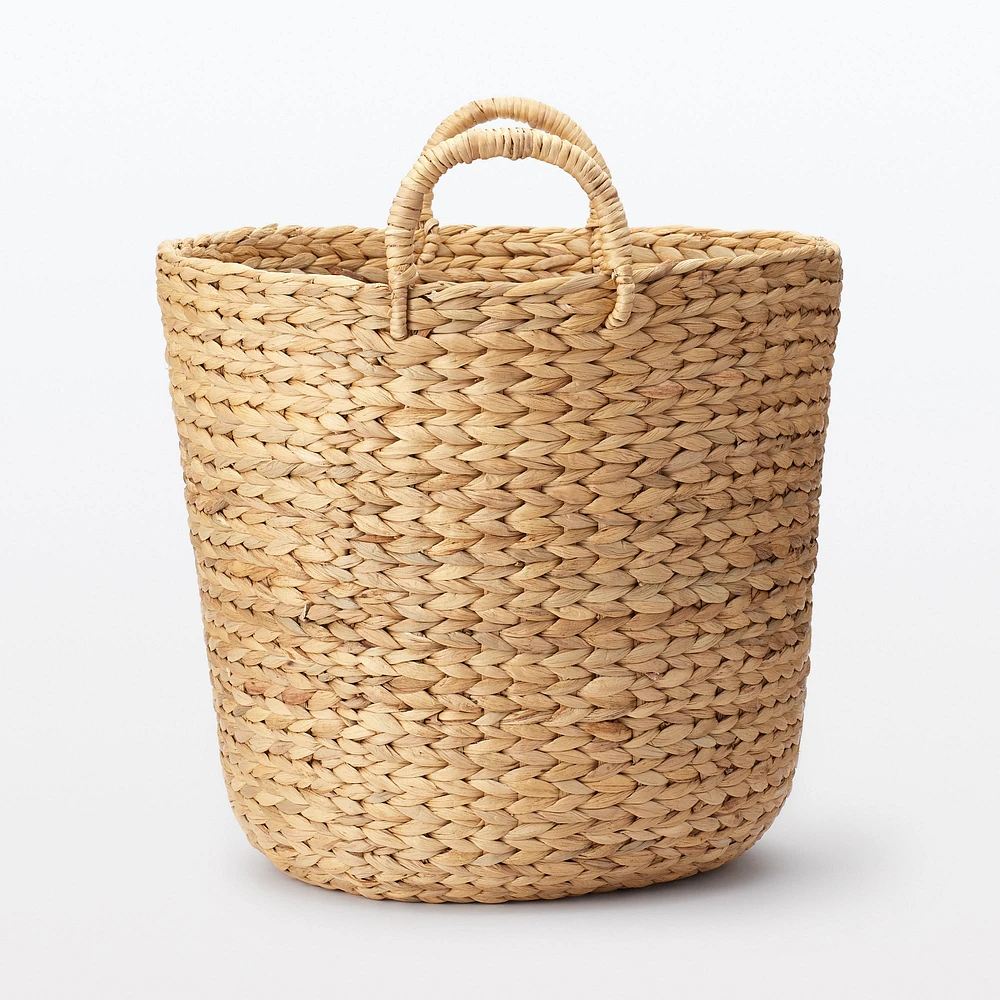 Water Hyacinth Basket with Handles - Round - Large Dia. 45 x H40 cm