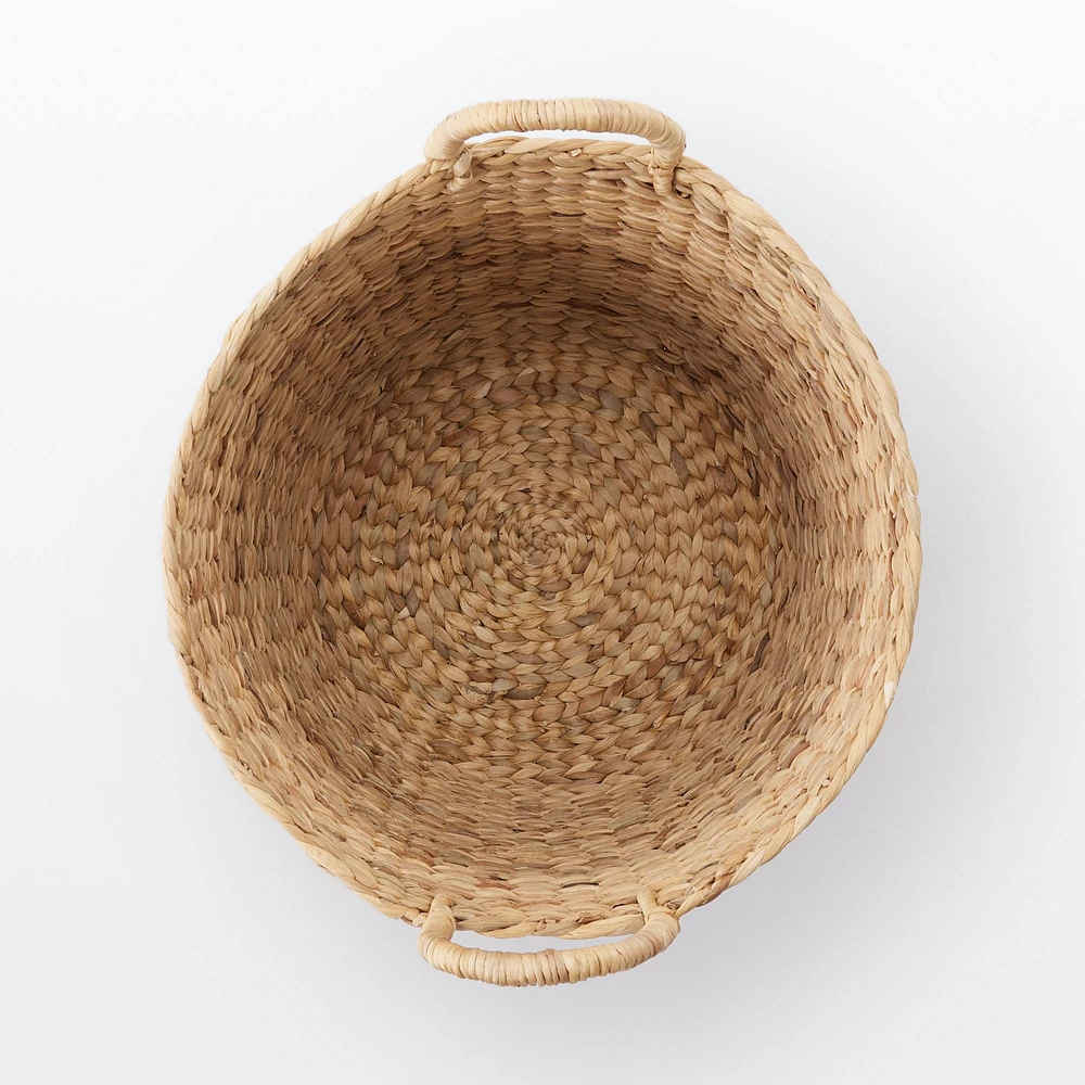 Water Hyacinth Basket with Handles - Round - Large Dia. 45 x H40 cm