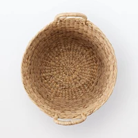 Water Hyacinth Basket with Handles - Round - Large Dia. 45 x H40 cm