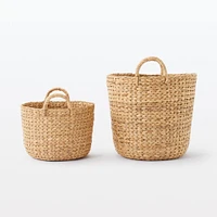Water Hyacinth Basket with Handles - Round - Large Dia. 45 x H40 cm