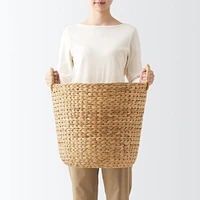 Water Hyacinth Basket with Handles - Round - Large Dia. 45 x H40 cm