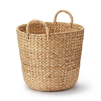 Water Hyacinth Basket with Handles - Round - Large Dia. 45 x H40 cm