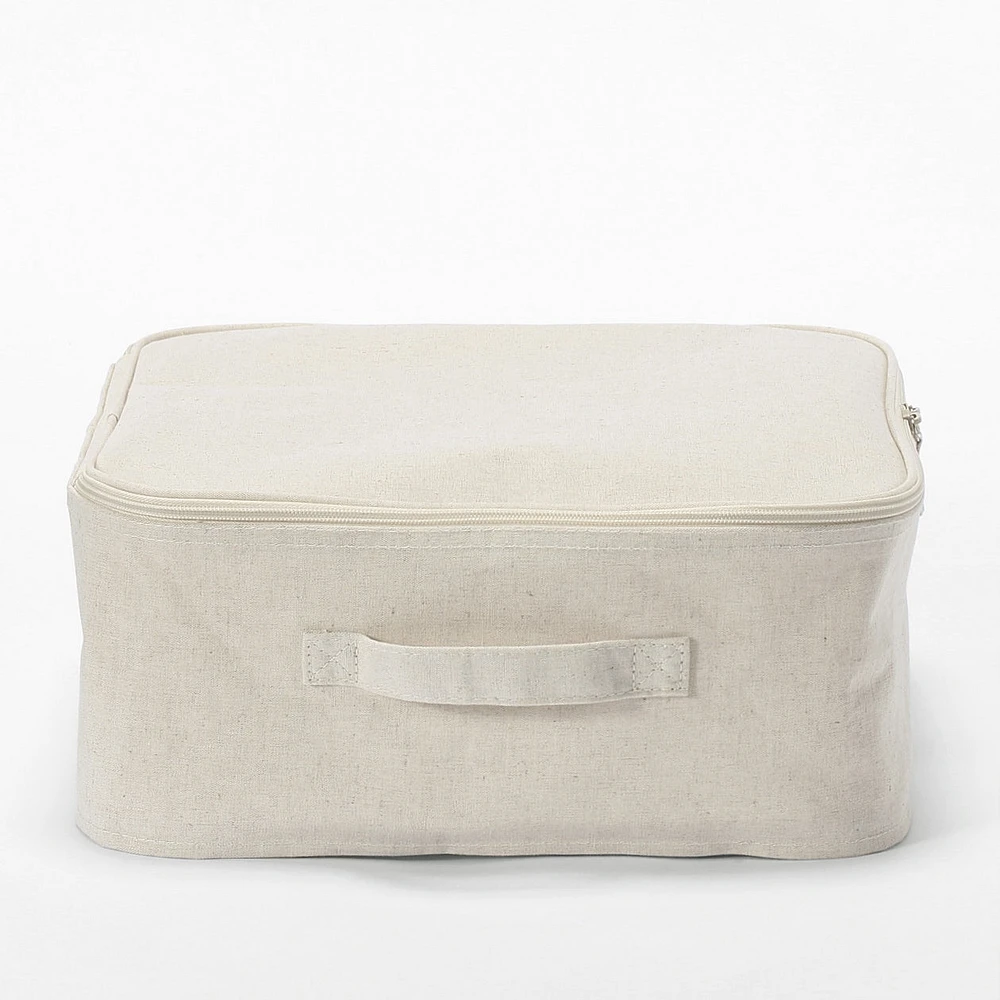 Polyester Linen Soft Box - Square With Lid Small