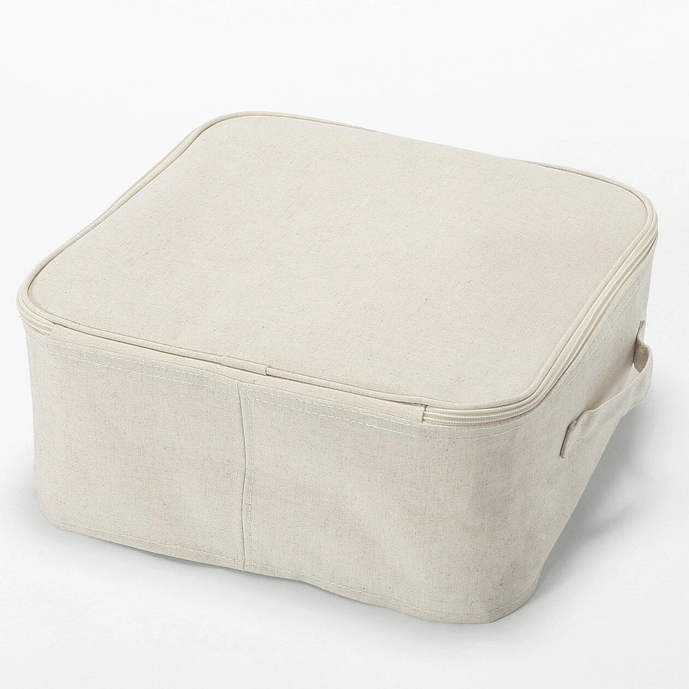 Polyester Linen Soft Box - Square With Lid Small