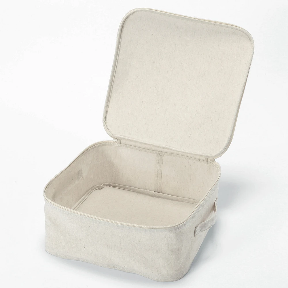 Polyester Linen Soft Box - Square With Lid Small