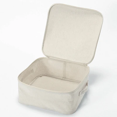 Polyester Linen Soft Box - Square With Lid Small