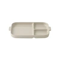 Stoneware Divided Plate - Grey Beige