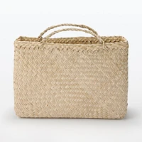 Seagrass Herringbone Basket with Handle - Large (W36 x D12.5 x H24 cm)