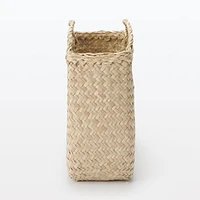 Seagrass Herringbone Basket with Handle - Large (W36 x D12.5 x H24 cm)